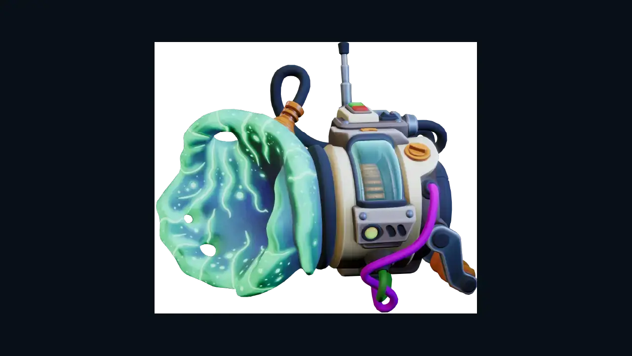 Official Goop tool with a green chamber and purple controls